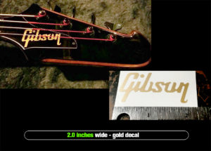 Gibson Headstock Decal | 2.0″ Metallic Gold
