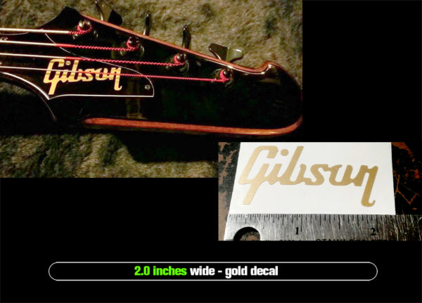 Gibson Headstock Decal | 2.0″ Metallic Gold