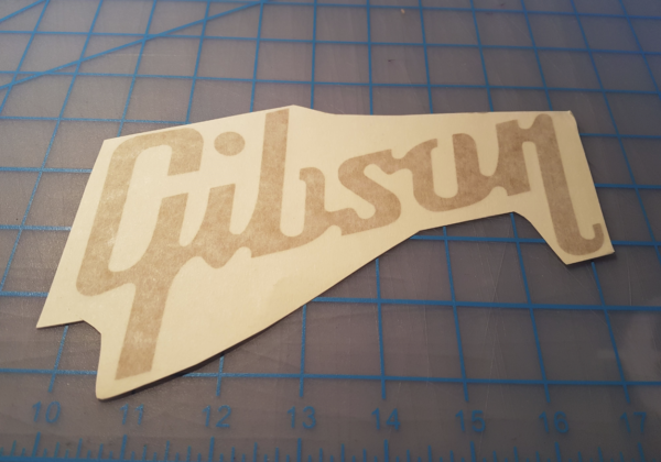 Gibson 9.0in Met. Gold Decal for Guitar Cases, Windows, Vehicles, Laptops - Image 3