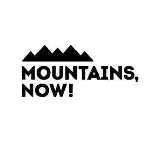 MOUNTAINS, NOW! Decal, Black, 10.0in