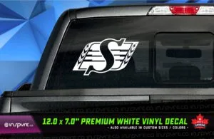 Saskatchewan Roughriders Vehicle / Window Decal | 12.0in White