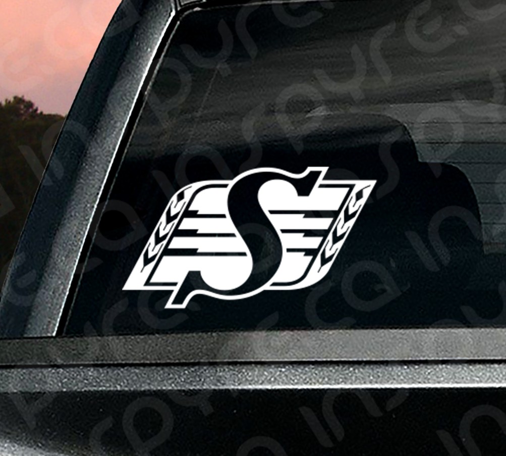 Saskatchewan Roughriders Custom Die Cut Vehicle / Window Decal, White | Any Size