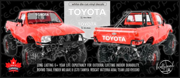 TOYOTA Tailgate Windshield Decals Trailfinder Mojave HiLux LC70 1:10 RC4WD Crawler - Image 2