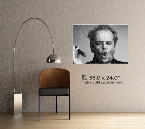 Jack Nicholson Poster Giclee Print, 24 x 36in Cigar, Man Cave, Den, Retro, Smoke - Image 2