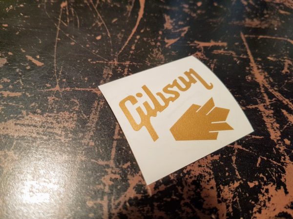 Gibson SG Les Paul GOLD headstock vinyl logo & crown decal - guitar restoration - Image 2
