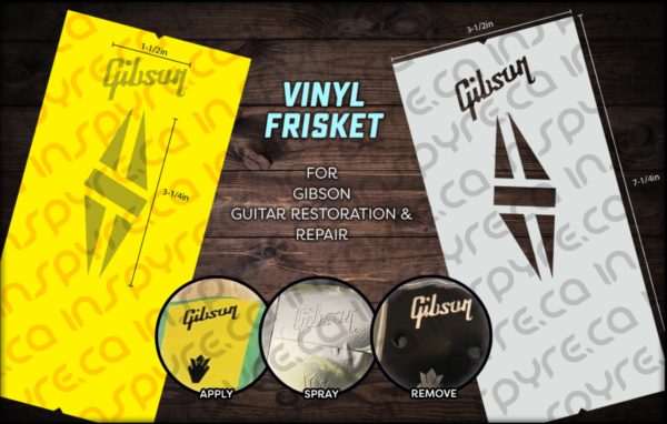 Gibson Split Diamond Headstock Frisket / Stencil / Paint Mask, Luthier Tool DIY