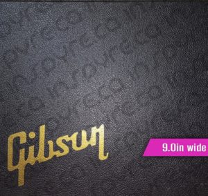 Gibson 9.0in Met. Gold Decal for Guitar Cases, Windows, Vehicles, Laptops