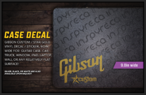 Gibson Custom Star Case Decal, Metallic Gold, 9.0in wide | Guitar Case, Vehicle, Laptop