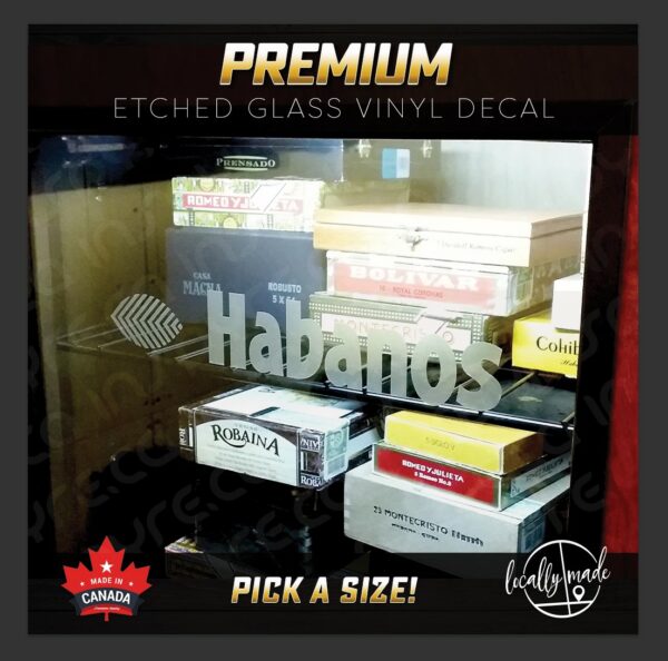 Habanos Etch / Frosted Decal / Sticker for Cigar Humidor Wineador | ANY SIZE