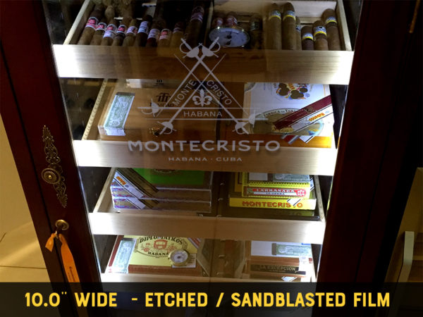 Montecristo Etched / Frosted Vinyl Decal for Humidor 10.0in - Image 2