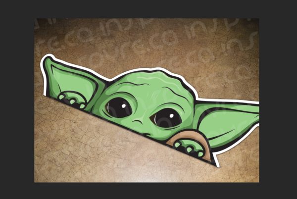 The Child / Baby Yoda Peeking Vehicle Decal, 11in Peeker Vinyl Sticker Star Wars - Image 3