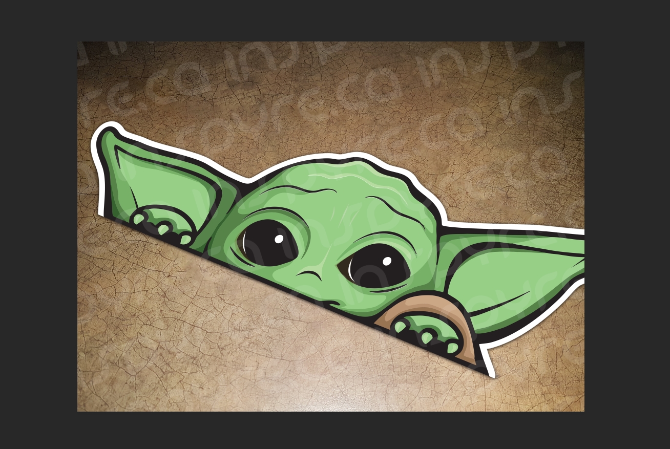 Baby Yoda Mandalorian Transparent Vinyl Decal Sticker For Cars Trucks