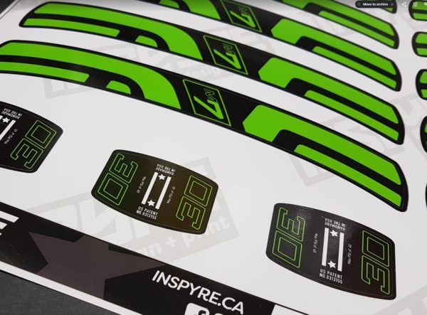 ENVE M730 Rim Decal Kit | Pantone 802C / Green Gloss Finish