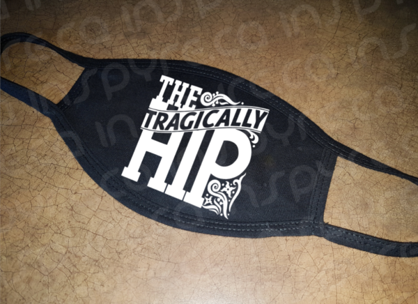 The Tragically Hip Face Mask / Cover, Black, Made in USA 100% Cotton