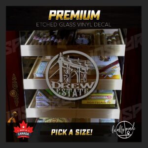 Drew Estate Bridge / Etched Decal 10.0in | Cigar Humidor Cabinet Wineador Sticker