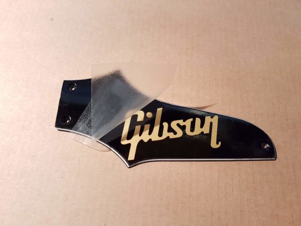 Epiphone Thunderbird to Gibson Thunderbird to gold headstock vinyl logo & overlay kit | 2.0in - Image 5
