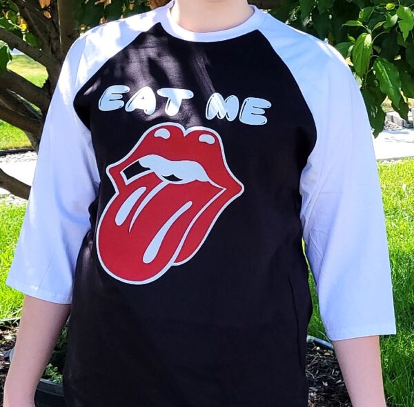 EAT ME Rolling Stones Bootleg 3/4 Raglan T-Shirt | Kim Gordon / Sonic Youth, S-XXL