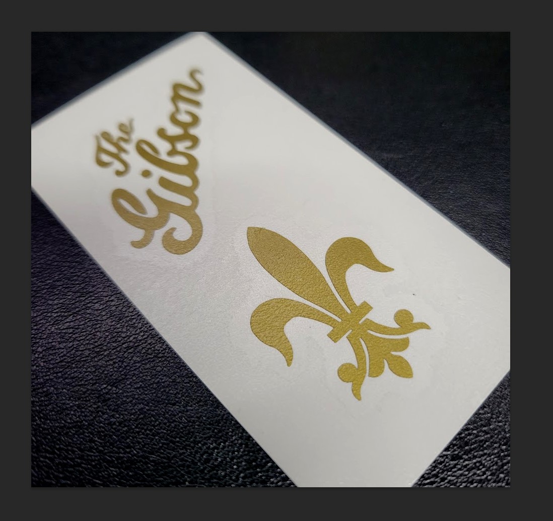 The Gibson / Fleur de Lis Gold Vinyl Decal / Sticker for Guitar / Mandolin A3 A4 1030 - Image 2