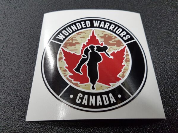 Wounded Warriors 4in Round Decal / Sticker | Canadian Disruptive Pattern / Camo CADPAT