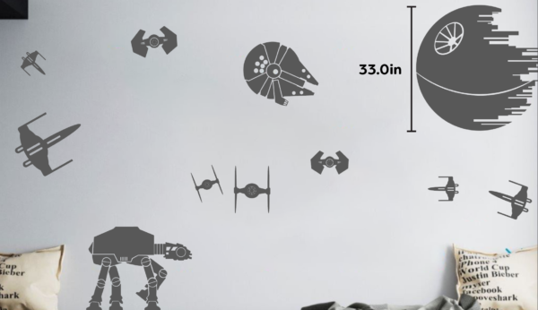 Star Wars Large Silhouette Premium Vinyl Wall Decals, Gray | Set of 11 Decals - Image 2