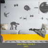 Star Wars Large Silhouette Premium Vinyl Wall Decals, Gray | Set of 11 Decals