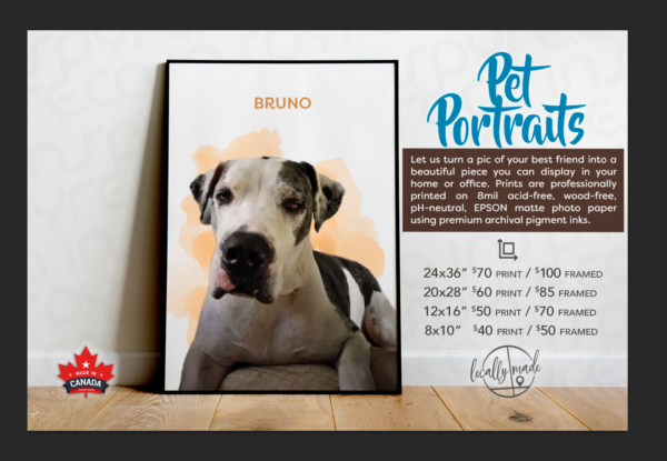 Pet Portraits Custom Pet Portrait | Photo Art, Poster Print or Canvas