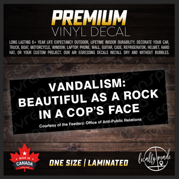 Vandalism / Feederz Decal INVERTED / Sticker Strat Build Nirvana / Kurt Cobain, LAMINATED