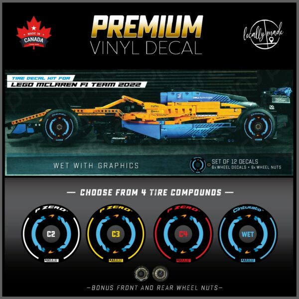 Wheel Decal Kit for Lego McLaren F1