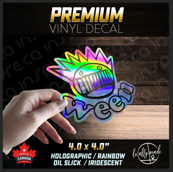 Ween Boognish Holographic Iridescent Vinyl Decal / Sticker 4 x 4in | Experimental Country Punk Rock Music Brown - Image 2