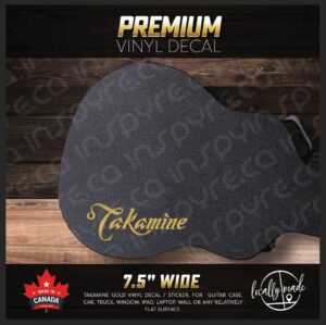 Takamine Case Decal 7.5in wide ANY COLOR for Guitar Case, Vehicle, Laptop, Window, Custom