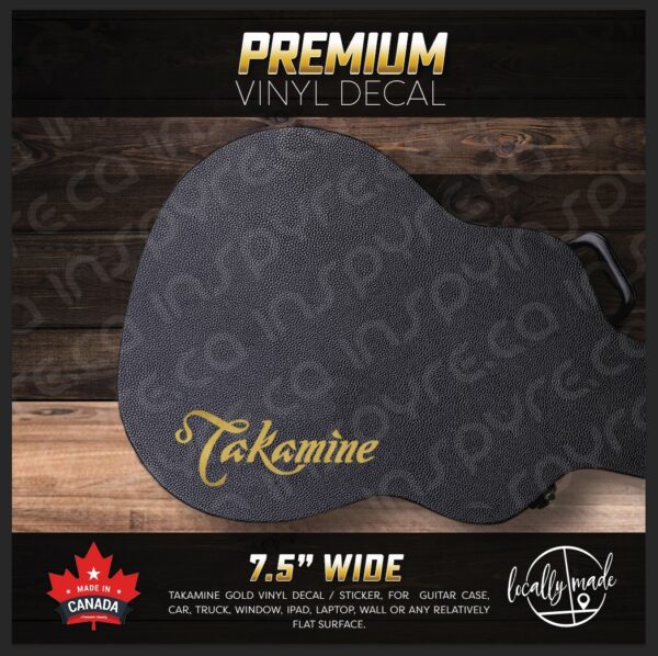 Takamine Case Decal 7.5in wide ANY COLOR for Guitar Case, Vehicle, Laptop, Window, Custom