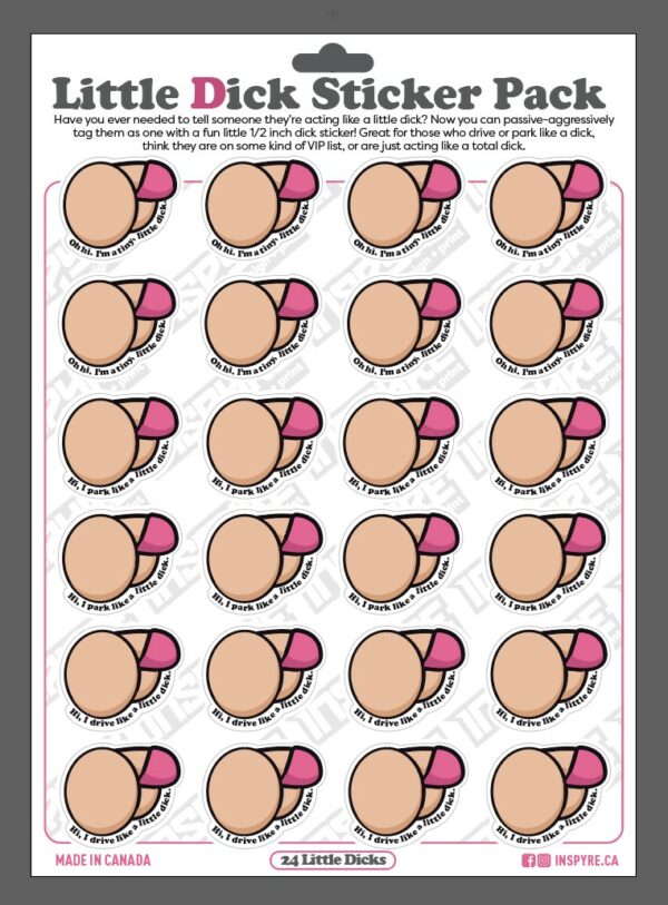 Little Dick / Tiny Little Penis Decals / Stickers 1.0in - Funny Gag Gift, Stocking Stuffer | Three variations, sheet of 24 - Image 3