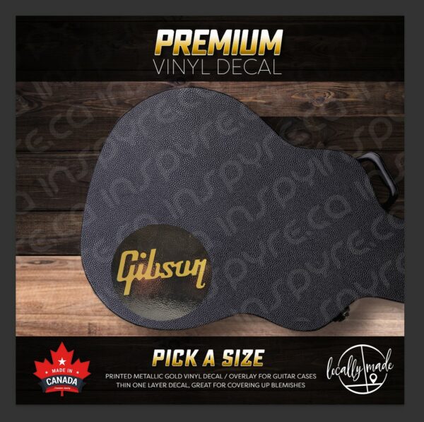 Gibson Case Decal / Sticker / Round Overlay • PICK A SIZE • Made in Canada - Image 2