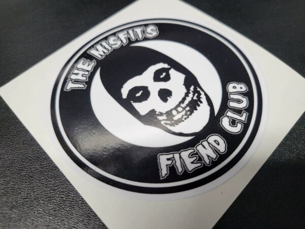 MISFITS FIEND CLUB Black / White Glossy Vinyl Decal / Sticker 3.5in | Punk Rock Hardcore Horror Alternative Music - Image 3