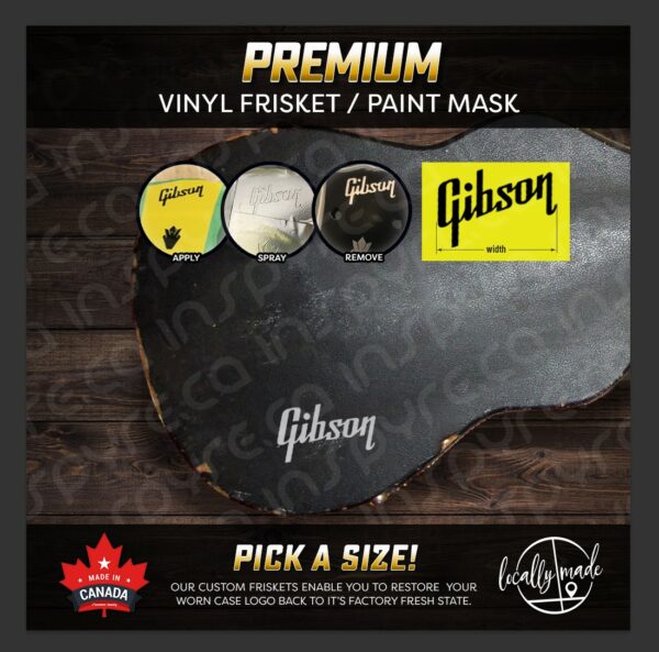 Gibson Case Decal or Frisket • 1970s Les Paul Variation • PICK A SIZE - Image 2