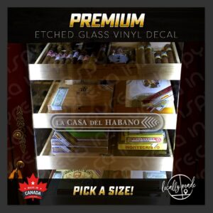 La Casa del Habano LCDH Etch / Frosted Decal / Sticker for Cigar Humidor Wineador | ANY SIZE