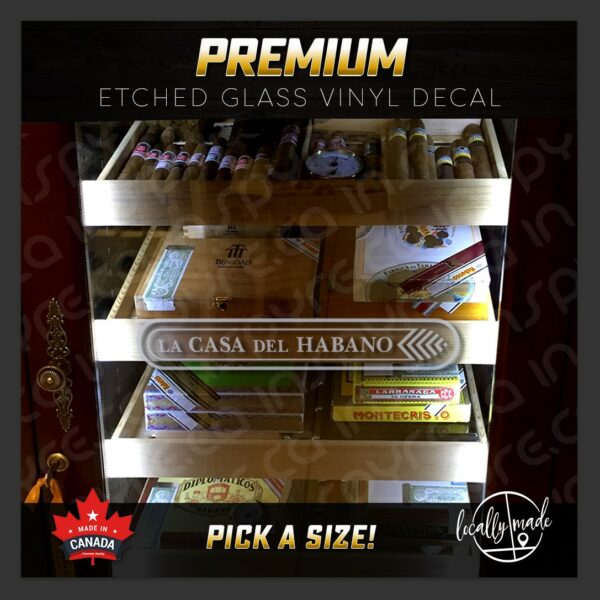 La Casa del Habano LCDH Etch / Frosted Decal / Sticker for Cigar Humidor Wineador | ANY SIZE