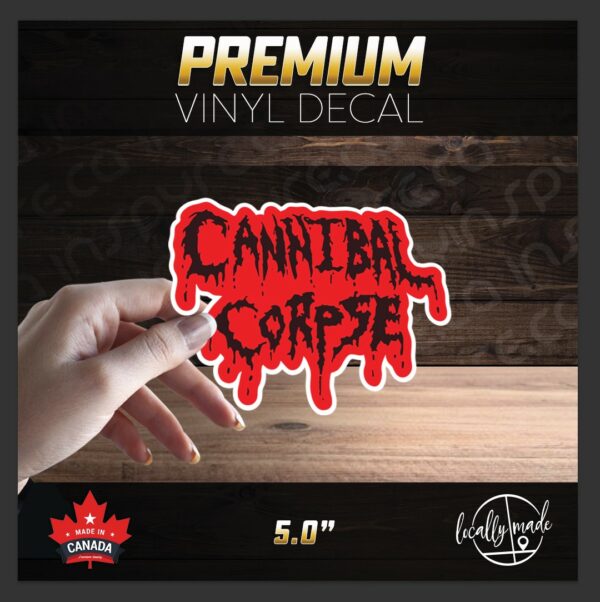 Cannibal Corpse Vinyl Decal / Sticker 5.0in classic logo | USA Death Metal Gore Thrash