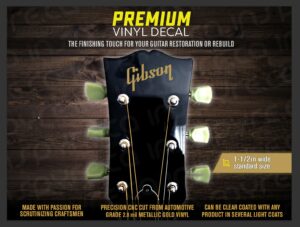 Gibson Connected Dot Headstock Decal 1.5in | Metallic Gold
