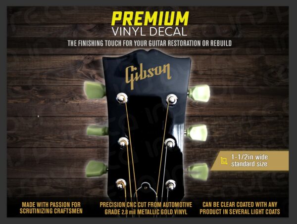 Gibson Connected Dot Headstock Decal 1.5in | Metallic Gold