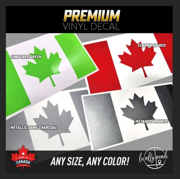 CANADA FLAG Die Cut Vinyl Decal / Sticker | Any size, any color | for vehicle window, phone, water bottle - Image 2