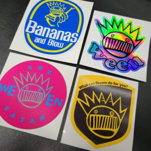 Ween Super Marble Juicy Sticker Pack | Four Stickers / Decals | Boognish Experimental Rock Music Brown