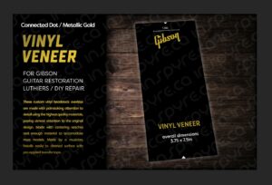 Gibson Connected Dot Headstock Veneer / Overlay | Black / Gold