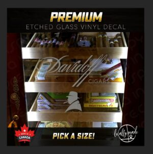 Davidoff Winston Churchill Etch / Frosted Decal / Sticker for Cigar Humidor Wineador | ANY SIZE