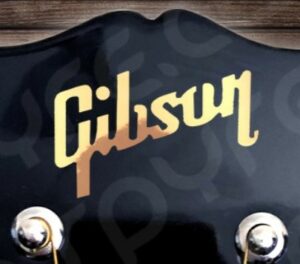 Gibson Headstock Decal | Standard Size 1.5in | MIRROR GOLD