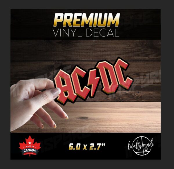 AC/DC Vinyl Decal / Sticker 6.0in classic logo | Australian Classic Rock Hard Rock Aussie ACDC