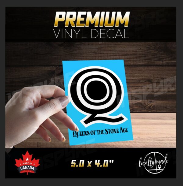 Queens of the Stone Age classic logo Vinyl Decal / Sticker 5.0 x 4.0in | USA Alt Desert Stoner Rock