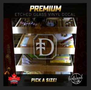Dunbarton Tobacco & Trust Etch / Frosted Decal / Sticker for Cigar Humidor, Cabinet, Walk-In | Any Size