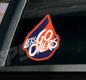 Let's Go Oilers Glossy Decal Sticker • Pick a Size • Edmonton Hockey