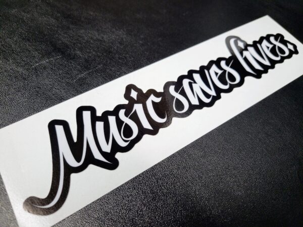 MUSIC SAVES LIVES Glossy Vinyl Decal / Sticker 8in | Rock Rap Metal Country EdM Hip Hop Classical Jazz Pop Folk Electronic Latin Funk Disco - Image 3